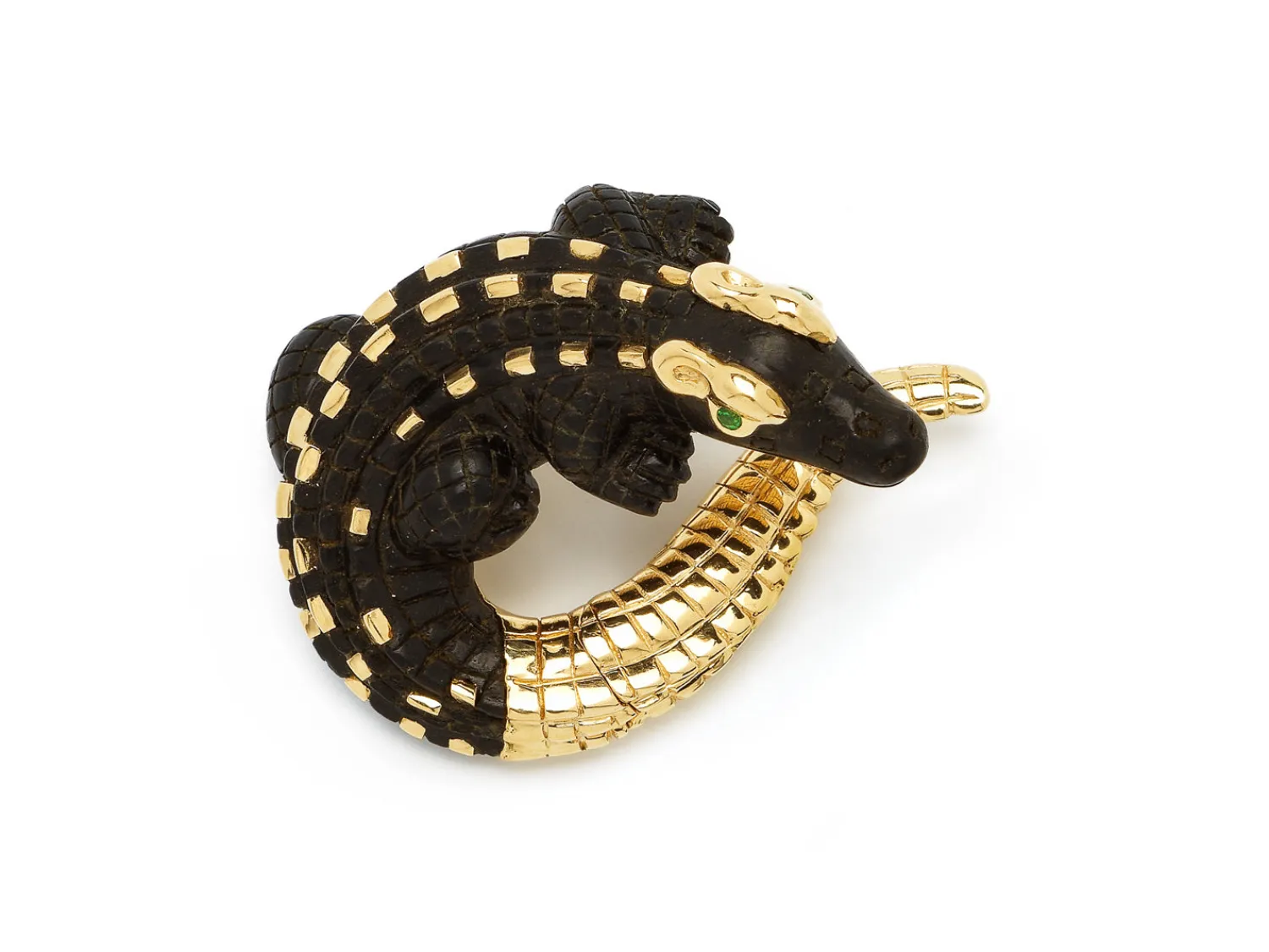 Bibi van der Velden Alligator Ebony Wood Twist Earring Hot