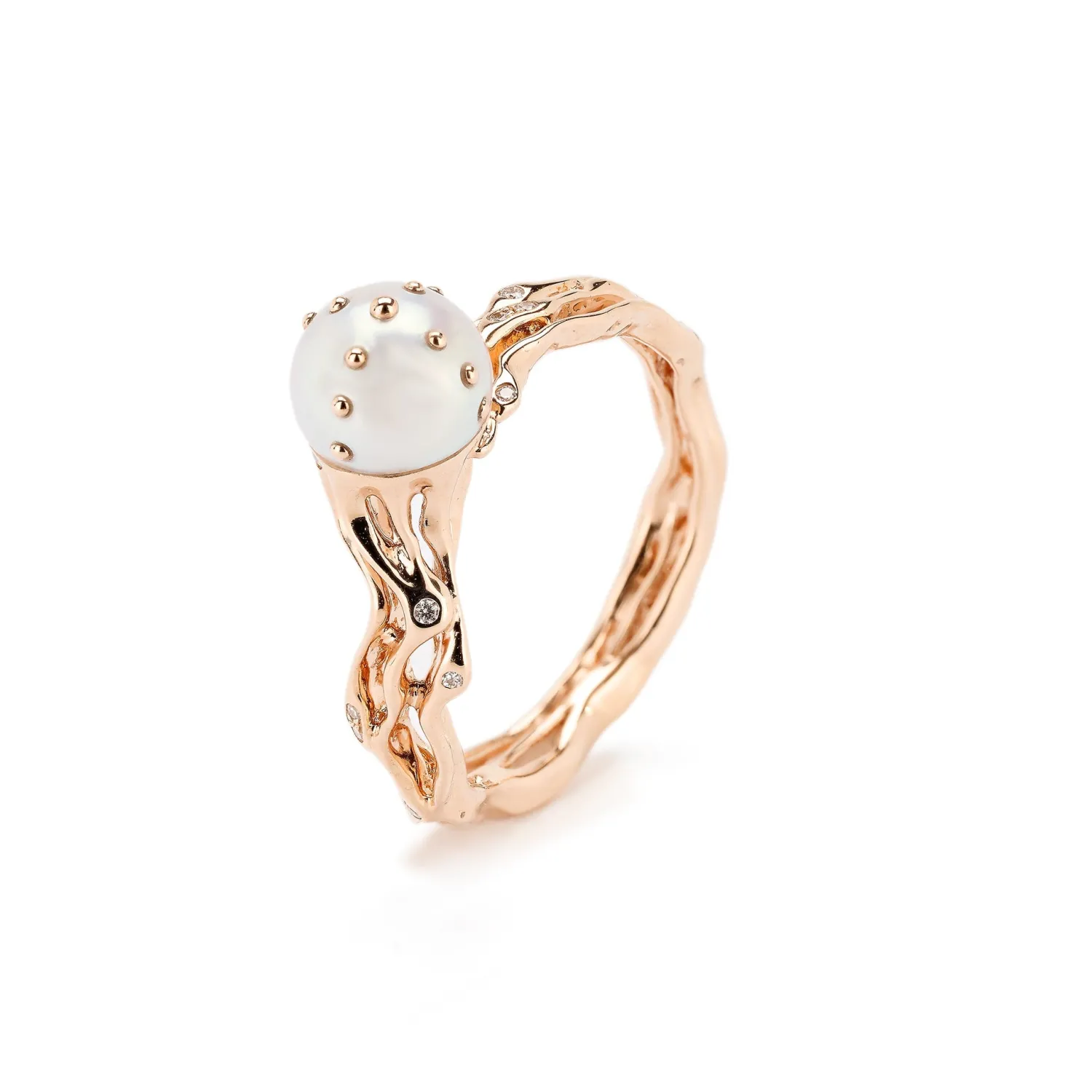 Bibi van der Velden Jellyfish White Pearl Stackable Ring Discount