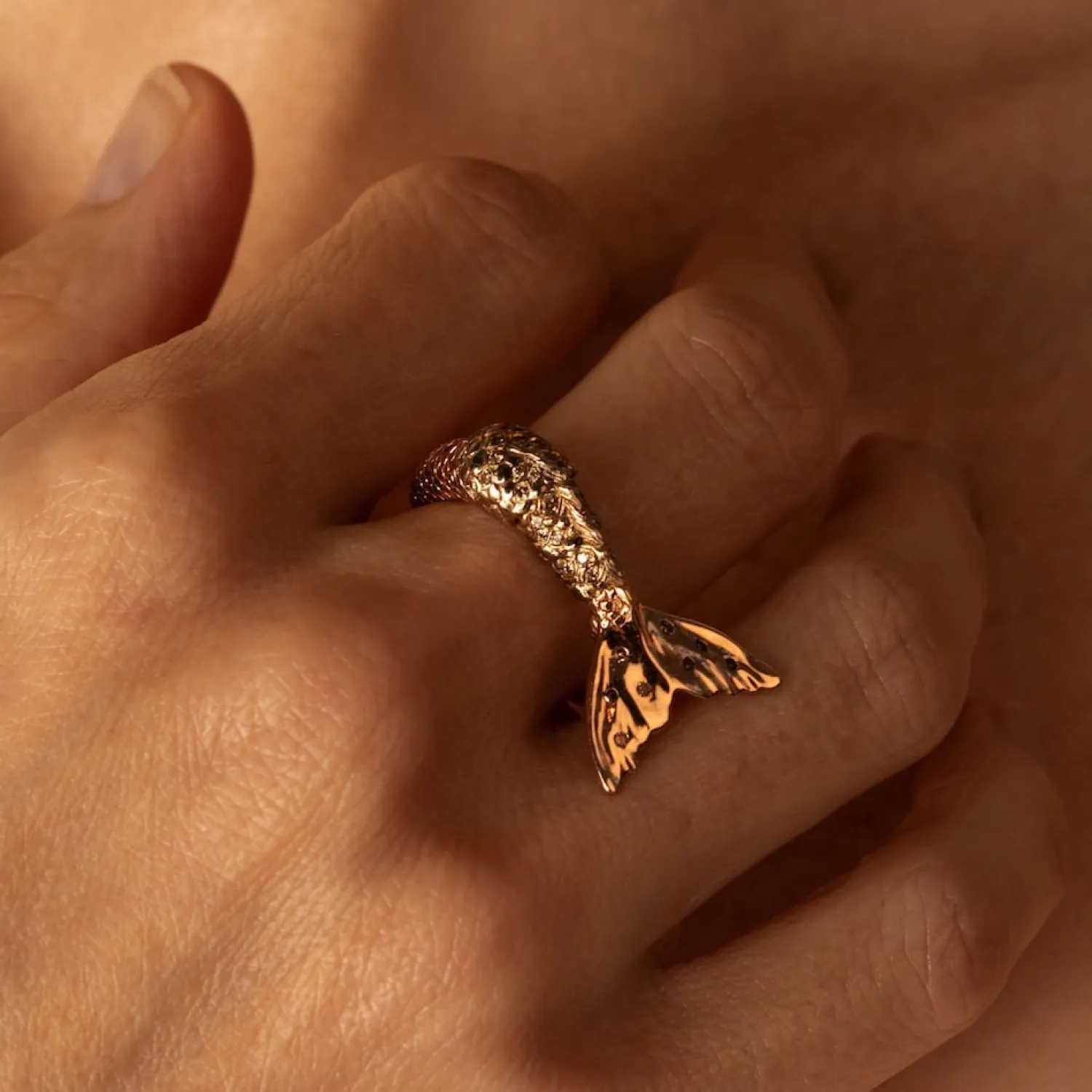 Bibi van der Velden Mermaid Tail Rose Gold Twist Ring Sale