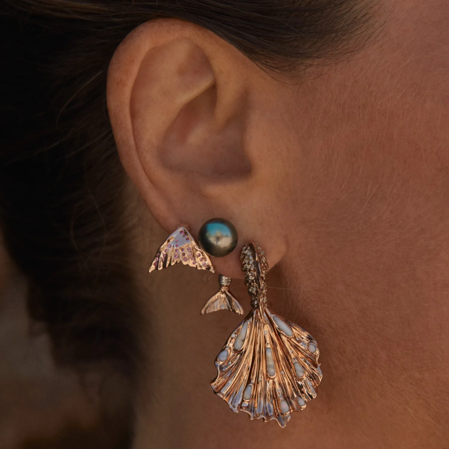 Bibi van der Velden Siren Tail Earring with Opals Shop
